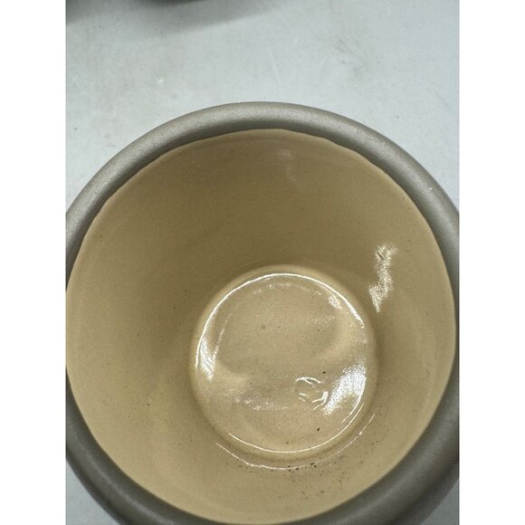 Set Of 3 Brown Ceramic Textured candle holder Glossy Interior Finish Home READ - Picture 7 of 7